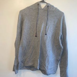 Gray hoodie with mesh stripe on sleeve